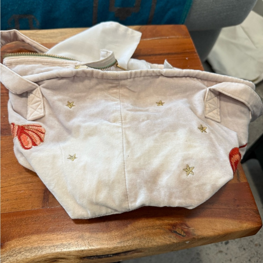 Lobster Embroidered Tan Tote Bag - Picture 5 of 6